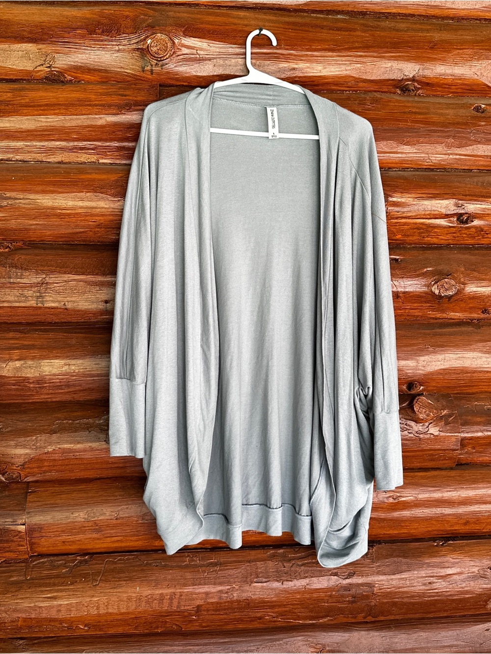 Zenana Outfitters Gray Open Front Cardigan